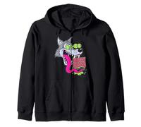 Howling Wolf Retro Biker Lowbrow Wolves Rockabilly 50s Sudadera con Capucha