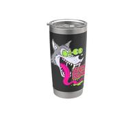"Howling Wolf" Retro Biker Lowbrow Wolves Rockabilly 50s Vaso térmico de acero inoxidable de doble pared
