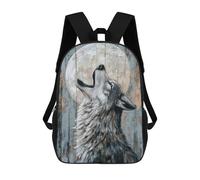 Howling Wolf Under The Moon Art Minimal Wild Animal Print Mochila Infantil, Mochila Escolar Impresa En 3D, Mochila Para Niños Y Niñas, Mochila Escolar Ajustable Para La Escuela Primaria 17inch