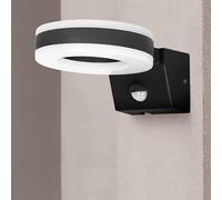 HOWLIT LED Luz Exterior con Sensor de Movimiento Exterior e Interior Control de Intensidad de Luz LUX y Ajuste de Tiempo de Iluminación IK 10 (negro)