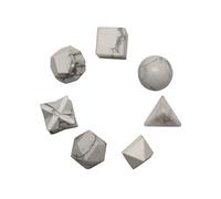 Howlite Pocket Palm Piedras de Reiki Sólidos plantónicos Conjunto de geometría sagrada Estatua estrella caída/Merkaba Piedras preciosas para equilibrar/Meditación / "Sanación bendita" espiritual
