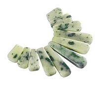 Howlite Stone Bar Stick Flat Back Back Beads colgante para joyería Fabricación de 11pcs / Set-Verde blanco