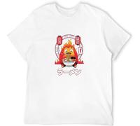 Howls Moving Castle Men's Basic Short Sleeve T Shirt Men's Breathable Cotton Crew Neck Plain tee Tops White XXL
