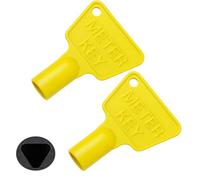HowseHold Caja de medidor de gas amarillo (2 llaves) Triangular eléctrica caja de utilidad llave de plástico negro medidor de gas llave para lectura