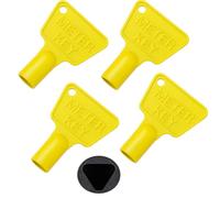 HowseHold Caja de medidor de gas amarillo (4 llaves) Triangular eléctrica caja de utilidad llave de plástico negro medidor de gas llave para lectura