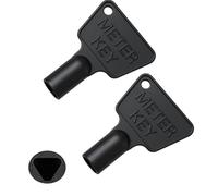HowseHold Llave de caja de medidor de gas [2 unidades] - Llave triangular - Llave de caja eléctrica - Llave de caja de utilidad - Llave de plástico negro