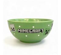 HOX Minecraft - Cuenco de cerámica verde para sopa y cereales | Cuencos profundos para desayuno | Tazones para avena, helado, fideos y ensalada, regalo para fanáticos y coleccionistas de Minecraft |