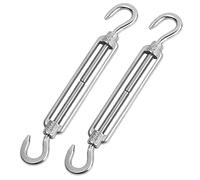 Hoxfly 2 Piezas Tensor Cable M6, Tensor Alambre Acero Inoxidable 304, Ganchos y Ganchos, Tensores para Cables Toldos, Ajustable Tensor Gancho y Gancho para Tensor Cuerda Cable Acero Cable