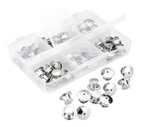 Hoxfly 50 Pasadores de Bloqueo de Metal, 10mm Cierres de Seguridad para Alfileres y Broches, Pin Sujetadore plana, Reemplazo de Imperdibles Grandes para Joyería, Insignias y Manualidades DIY(Plateado)