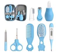 Hoxfly 8 pcs Kit de Cuidado e Higiene para Bebés, Juego Portátil para Cuidado de Salud del Bebé, Cosas para Bebes con Peine, Cepillo, Cepillo de Dientes de Dedo, Cortaúñas, Tijeras, Termómetro, etc
