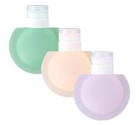 Hoxfly Botes de Viaje, 3 Piezas Juego de Botellas de Silicona de Viaje, 90 ml Portátiles Botellas de Cosméticos, Botellas a Prueba de Fugas para Gel, Champú, Lociones, Acondicionadores (Multicolor)