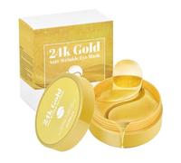 Hoxfly Eye Patches, 60 PCS Máscara Para Los Ojos De Colágeno, 8.1×8.1×4.3 cm Parches Oculares de Colágeno y Acido Hialurónico, Parches Antiarrugas Mujer para Eliminación, Hinchazón (Dorado Color)