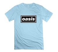 Hoxsin Oasis - Camiseta para hombre, diseño con logo de la banda Humor, informal, talla M, color azul