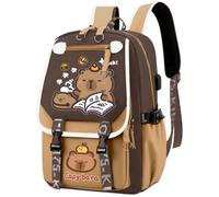HOXSNII Capybara Mochila Infantil, Mochilas Escolares Bolsa de Escuela Primaria Mochila Preescolar Bolsas Escolares de Dibujos Animados Mochilas Impermeable Ajustable para Deporte y Viajes