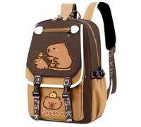 HOXSNII Capybara Mochilas Escolares, Capybara Mochila Infantil Bolsa de Escuela Primaria Mochila Preescolar Bolsas Escolares de Dibujos Animados Mochilas Impermeable Ajustable para Deporte y Viajes