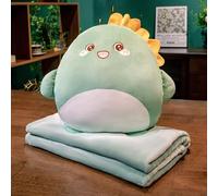 HOXSNII Dinosaurio Manta de Felpa, Cojines y Mantas Muñeco de Peluche Cojines de Peluche Almohada Juguetes Cojín de Peluches Manta de Forro Polar Suave para Niños (80x100 CM)