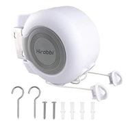 Hoxsury Tendedero retráctil para ahorrar espacio, de pared, cuerda ajustable, fácil de instalar, interior y exterior, cable extensible invisible de 30 m para balcón, porche, jardín