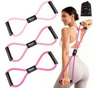 HOXWC Bandas de resistencia, figura 8 bandas de ejercicio para espalda, bandas de resistencia con 8 formas para brazos, hombros, estiramiento de piernas, terapia física, yoga, pilates, equipo de