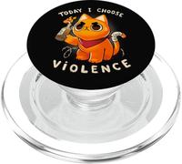Hoy elijo Violencia - Gatito enfadado protesta PopSockets PopGrip para MagSafe
