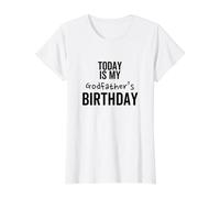 Hoy es el cumpleaños de mi Padrino Mejor Broma Especial Camiseta gráfica económica, Mujer, Blanco, XS