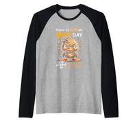 Hoy es el día de la bofetada, voy a Estar Ocupado, desordenado, Bun Duck Camiseta Manga Raglan