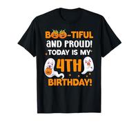 ¡Hoy es mi Cuarto cumpleaños! Lindo Fantasma cumpleaños Halloween Camiseta