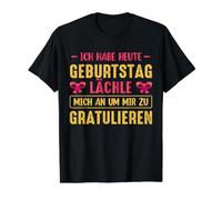 Hoy es mi cumpleaños Sonríe para felicitarme Un Dicho alemán Camiseta gráfica económica, Hombre, Negro, L