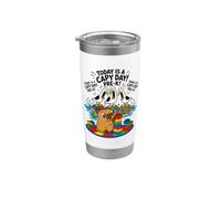 Hoy es un día de capibara, divertido juego de palabras de capibara, gaviota, grito antes de K Vaso térmico de acero inoxidable de doble pared