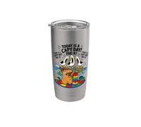 Hoy es un día de capibara, divertido juego de palabras de capibara, gaviota, grito antes de K Vaso térmico de acero inoxidable de doble pared