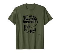 Hoy Me He Levantado Imparable... De La Cama Camiseta, Hombre, Verde Oliva, M