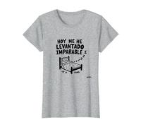 Hoy Me He Levantado Imparable... De La Cama Camiseta, Mujer, Gris Jaspeado, XXL