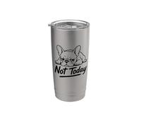 Hoy no, divertido diseño de amante de los perros bulldog Vaso térmico de acero inoxidable de doble pared