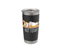 Hoy no es el día de los corgi, papá, mamá, amante de los corgi, lindo corgi Vaso térmico de acero inoxidable de doble pared