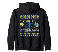 Hoy no es el diseño de la menorá de Santa Hanukkah Sudadera con Capucha
