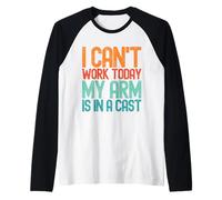 Hoy no Puedo Trabajar, mi Brazo es Divertido pescando, Pescador Vintage Camiseta Manga Raglan
