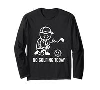 Hoy no se juega al golf, divertido golf para un golfista, padre, niño, abuelo Manga Larga
