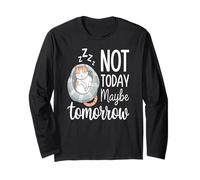 Hoy no Tal Vez mañana Gato Dormido Gracioso Manga Larga