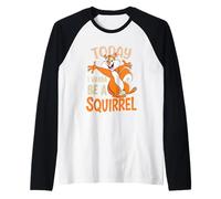 Hoy Quiero Ser Una Ardilla Diversión Camiseta Manga Raglan