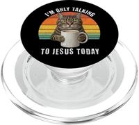 Hoy Solo Estoy Hablando con Jesús Café de Gato Humor PopSockets PopGrip para MagSafe