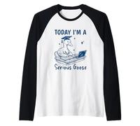 Hoy Soy un Ganso Serio Divertido Estudiante Universitario Camiseta Manga Raglan