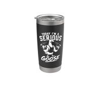 Hoy soy un ganso serio, divertido ganso de gimnasio y fitness Vaso térmico de acero inoxidable de doble pared