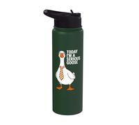 Hoy soy un ganso serio, divertido juego de palabras de ganso y ganso, Goose Stainless Steel Insulated Water Bottle