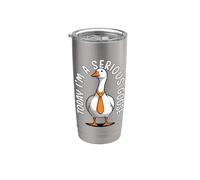 Hoy soy un ganso serio, divertido juego de palabras de ganso y ganso Vaso térmico de acero inoxidable de doble pared