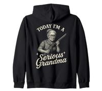 Hoy Soy una Abuela seria Sudadera con Capucha