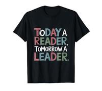 Hoy un Lector mañana Un líder Camiseta gráfica económica, Hombre, Negro, M