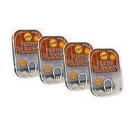 Hoya Santoña Anchoas del Cantábrico - Pack 4 latas de 74g/Aprox.14 filetes (296g/Aprox.56 filetes). Elaboración Artesana con bocartes del Cantábrico en Aceite de Oliva.