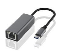 HOYAWU Adaptador USB C a Ethernet, USB C portátil de 1 Gbps a RJ45, Plug and Play, adaptador Ethernet compatible con MacBook Pro/Air, iPad Pro, iPhone 17 Pro/Max, Galaxy S23/S9, XPS, Chromebook