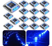 hoyiours 16 Paquetes Luces Solares Led Exterior Jardin,Suelo IP68 Impermeable Luz Solares De Suelo,Lamparas Solares JardíN Aptos Para Balcones Patios Caminos Piscinas Y Parques,Azul