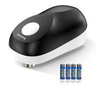 hoyiours Abrelatas EléCtrico，Smooth One-Touch, Abridor Be Latas Electrico Con Apertura Y Parada Inteligente De Un Solo Toque, Gadget De Cocina Para Chefs, (4 Pilas AA) Negro