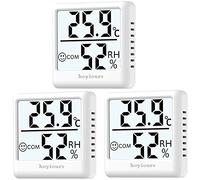 hoyiours Termómetro higrómetro para el hogar, 3 piezas, mini monitor de temperatura, medidor de humedad, termómetro digital, higrómetro para el hogar, oficina, dormitorio, habitación del bebé, diseño